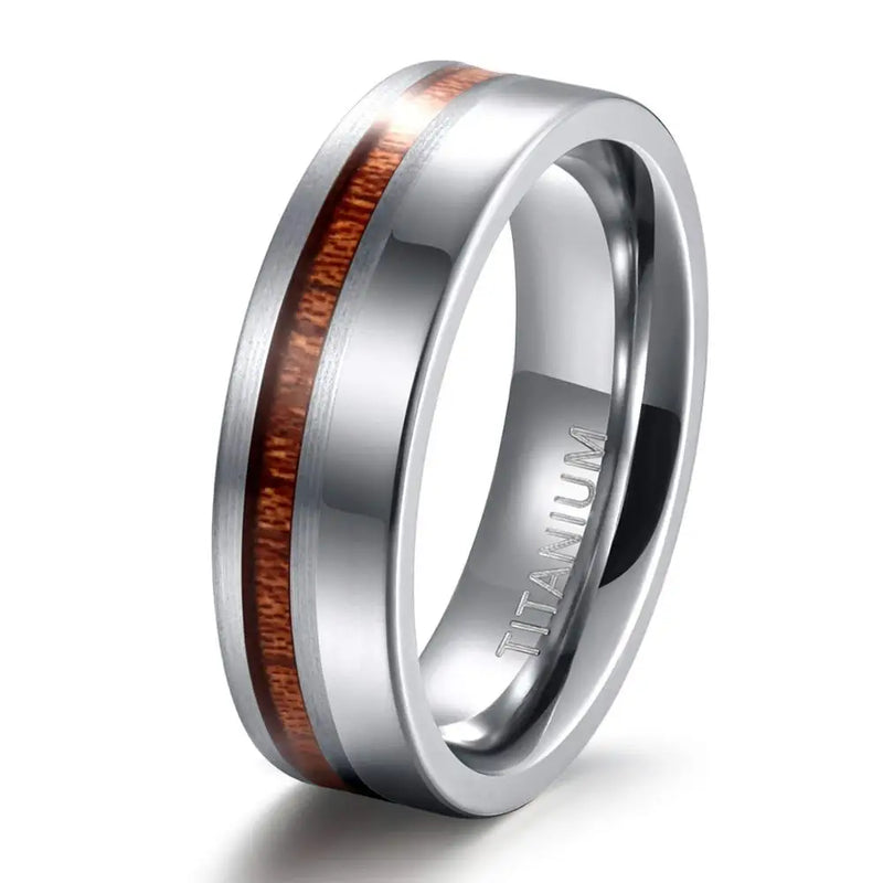 Titanium Man Rings 6mm 8mm Wedding Band Brushed and Polished Ring Size 6-13