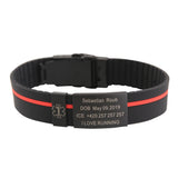 TINGKU Kids Medical ID Bracelet Engraved Silicone Armband