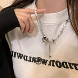 Zircon Love Star Pearl Necklace - Collar Chain Jewelry