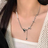 Zircon Love Star Pearl Necklace - Collar Chain Jewelry