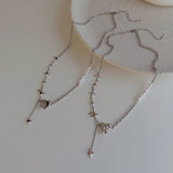 Zircon Love Star Pearl Necklace - Collar Chain Jewelry