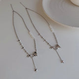 Zircon Love Star Pearl Necklace - Collar Chain Jewelry