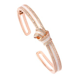 Abalone Shell Cuff Bangle with Cubic Zirconia Bracelet