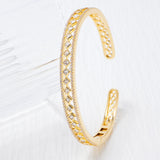 Cubic Zircon Crystal Bangle Womens Bracelet Jewelry