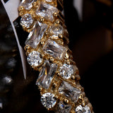 Crystal Medium Hoop Earrings for Women Cubic Zircon Ear Piercing Party Jewelry