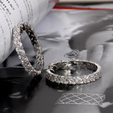 Crystal Medium Hoop Earrings for Women Cubic Zircon Ear Piercing Party Jewelry