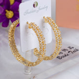 Crystal Big Hoop Earrings For Women Cubic Zircon Banquet Party Jewelry