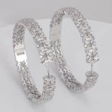 Crystal Big Hoop Earrings For Women Cubic Zircon Banquet Party Jewelry