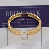Crystal Big Hoop Earrings For Women Cubic Zircon Banquet Party Jewelry