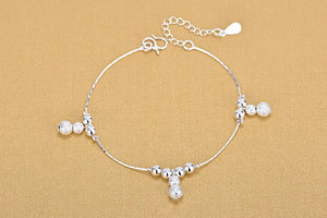 TJP Frosted Gourd Silver Bracelets Anklets Wedding Accessories
