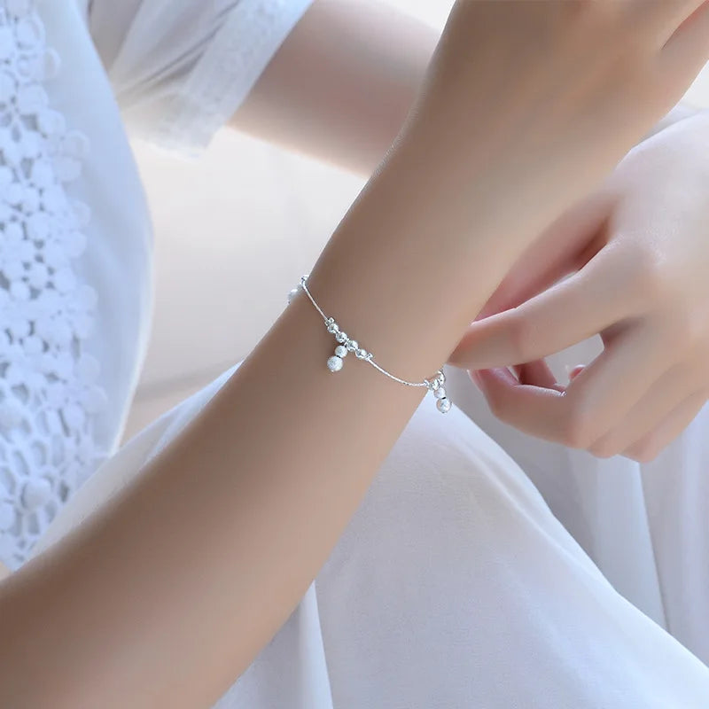 TJP Frosted Gourd Silver Bracelets Anklets Wedding Accessories