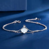 S925 Sterling Silver Bracelet Small Mother of Pearl Jewelry
