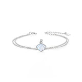 S925 Sterling Silver Bracelet Small Mother of Pearl Jewelry