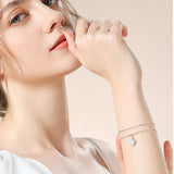 S925 Sterling Silver Bracelet Small Mother of Pearl Jewelry