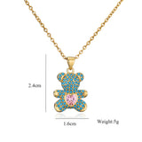 TKJ Panda Pendant Necklace Micro-inlaid Colored Zircon Love Bear Pendant