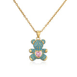 TKJ Panda Pendant Necklace Micro-inlaid Colored Zircon Love Bear Pendant