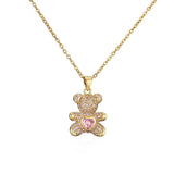TKJ Panda Pendant Necklace Micro-inlaid Colored Zircon Love Bear Pendant