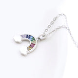 S925 Silver Rainbow Cloud Necklace Zircon Pendant