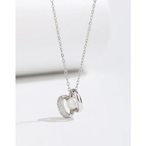 925 Silver Pearl Zircon Pendant Necklace for Girls
