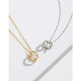 925 Silver Pearl Zircon Pendant Necklace for Girls