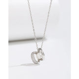 925 Silver Pearl Zircon Pendant Necklace for Girls