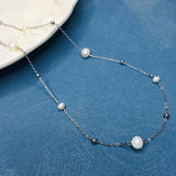 925 Silver Freshwater Pearl Necklace Women's Jewelry Birthday Gift