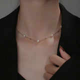 925 Silver Freshwater Pearl Necklace Women's Jewelry Birthday Gift