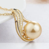 Zircon Wrapped Pearl Pendant Necklace Women Noble Jewelry