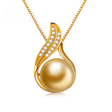 Zircon Wrapped Pearl Pendant Necklace Women Noble Jewelry