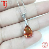 TKJ Friendship Gift Necklace Colorful Tourmaline Crystal 925 Sterling Silver