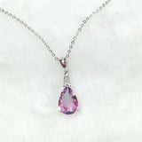 TKJ Friendship Gift Necklace Colorful Tourmaline Crystal 925 Sterling Silver