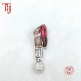 TKJ Friendship Gift Necklace Colorful Tourmaline Crystal 925 Sterling Silver