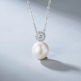 CZ Pearl Pendant Necklace for Women - Banquet Party Jewelry