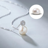 CZ Pearl Pendant Necklace for Women - Banquet Party Jewelry