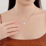 CZ Pearl Pendant Necklace for Women - Banquet Party Jewelry