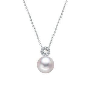 CZ Pearl Pendant Necklace for Women - Banquet Party Jewelry