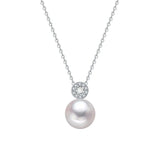 CZ Pearl Pendant Necklace for Women - Banquet Party Jewelry