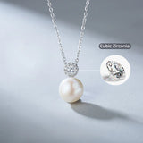 CZ Pearl Pendant Necklace for Women - Banquet Party Jewelry