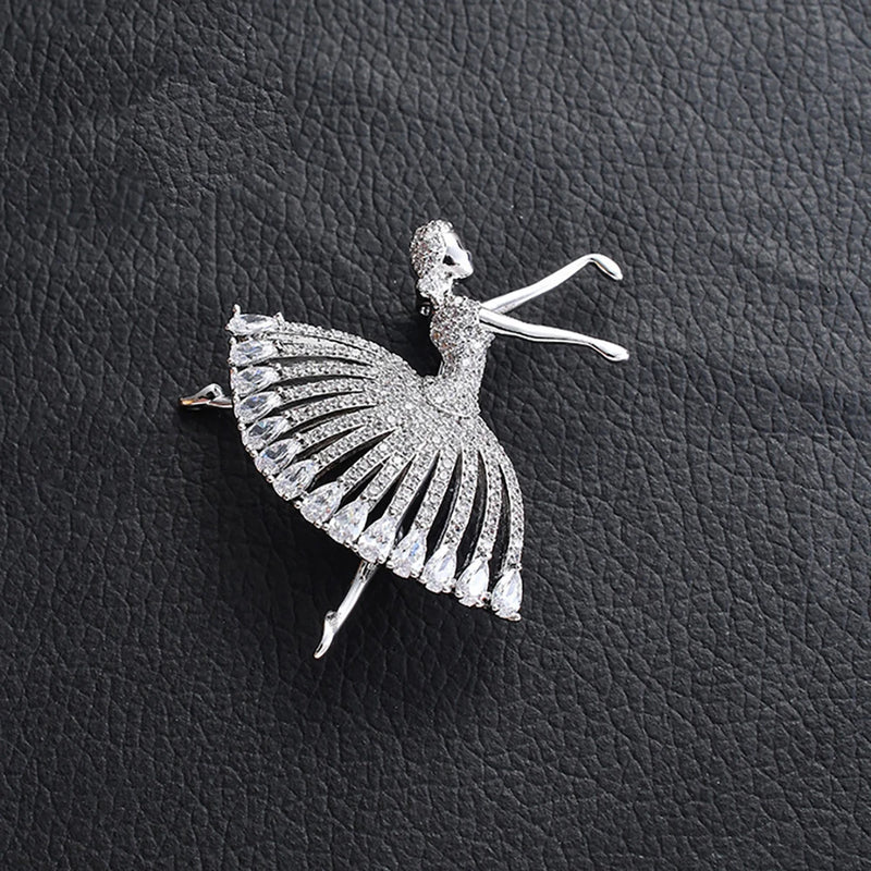 TKJ Ballet Girl Dancing Metal Brooch Clothing Accessories