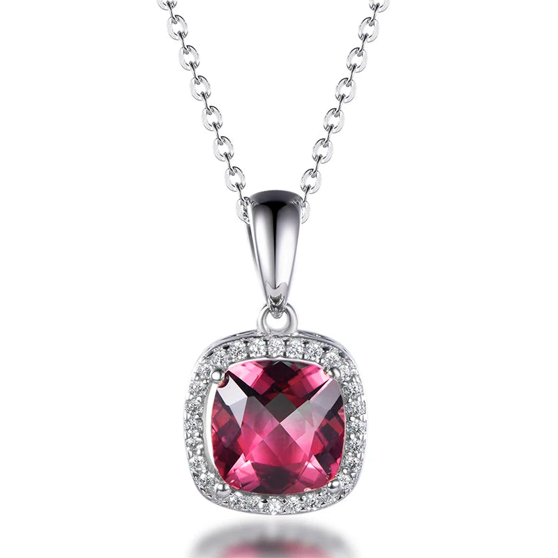 TKJ Tourmaline Necklace Pendant Silver Chain Custom Jewelry