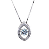 Elegant S925 Sterling Silver Pendant Necklace with Smart Dance Packing