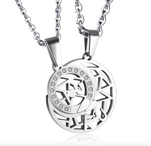 TN2 Necklace Men Stainless Steel Multilayer Pendant Necklace