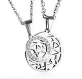 TN2 Necklace Men Stainless Steel Multilayer Pendant Necklace