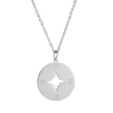 Steel Chain Necklace Leaf Square Pendants Goth Choker Necklaces