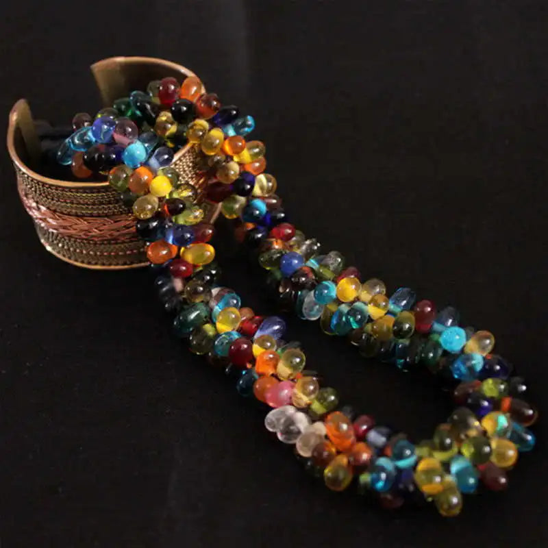 TNL343 Nepal Glass Beaded Necklace for Girls