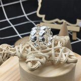 925 Sterling Silver Bear Heart Earrings Charm Women Fine Jewelry