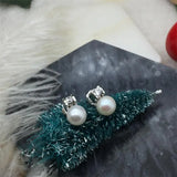 925 Silver Zircon Bear Stud Earrings for Women Girls Wedding