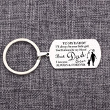 Daddy Keychain Dad Gift from Daughter Bag Charm Stainless Steel Keepsake