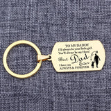 Daddy Keychain Dad Gift from Daughter Bag Charm Stainless Steel Keepsake