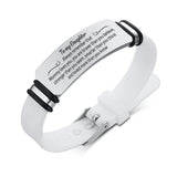 Daughter Inspirational Bracelet Stainless Steel & Silicone Engraved Adjustable